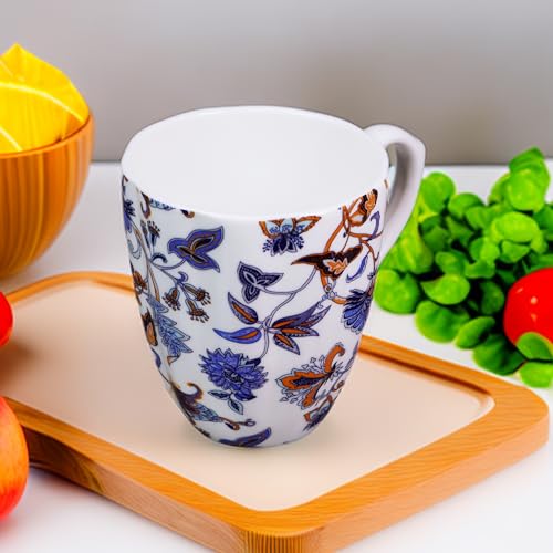 Floral Porcelain Coffee Mug - 14oz Blue Gift