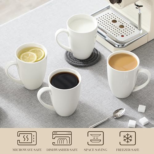 Malacasa Ivory White Coffee Mugs Set of 6