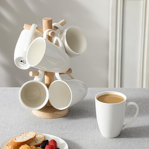 Malacasa Ivory White Coffee Mugs Set of 6