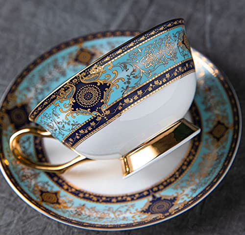 Sky Blue Bone China Tea Cup & Saucer Set