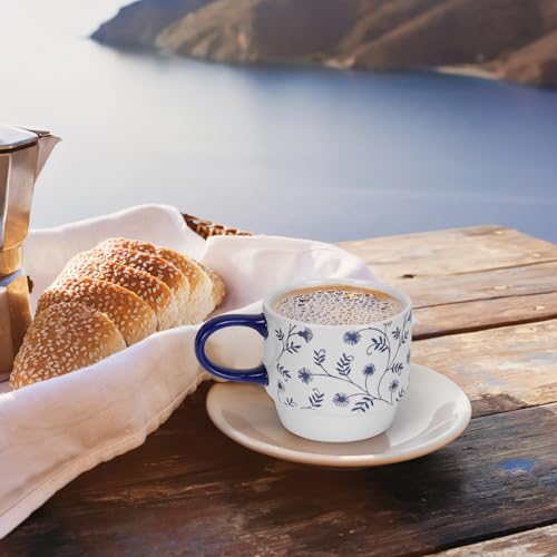 Stackable Ceramic Coffee Mugs Set - 6 Pcs