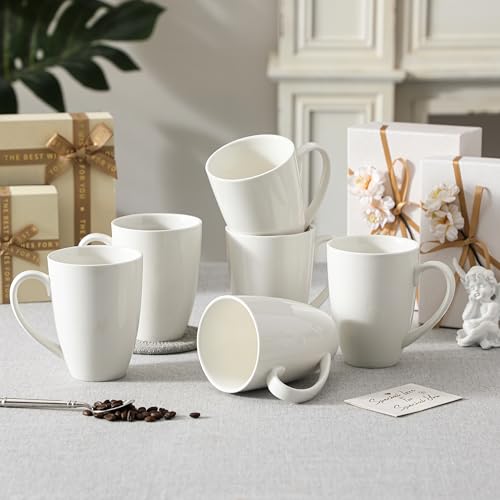 Malacasa Ivory White Coffee Mugs Set of 6