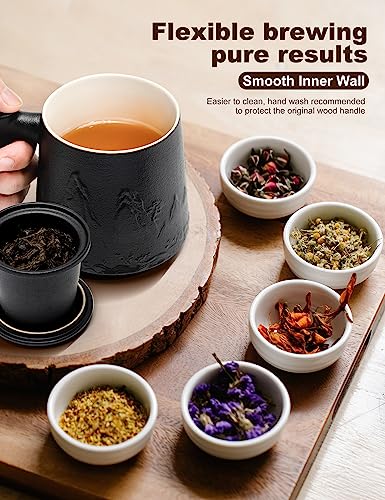 Gradient Ceramic Tea Mug with Infuser and Lid