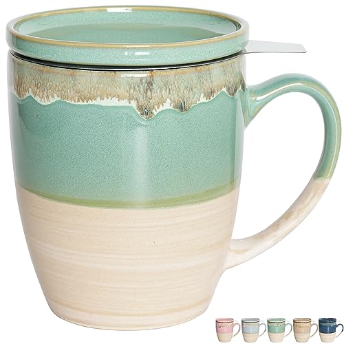Bosmarlin Infuser Ceramic Tea Cup, 16 Oz