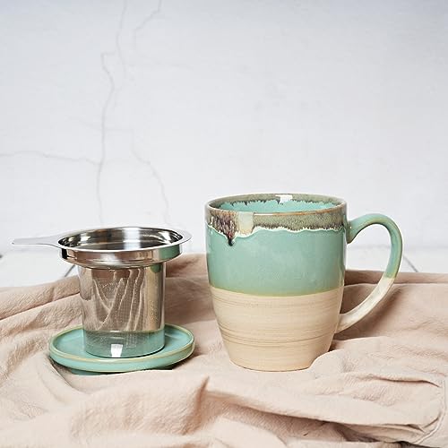 Bosmarlin Infuser Ceramic Tea Cup, 16 Oz