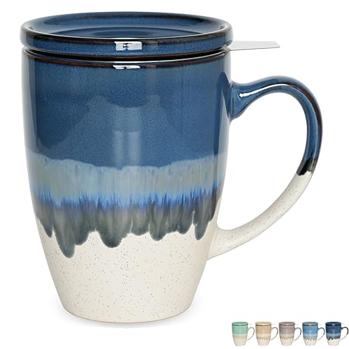 Bosmarlin Ceramic Infuser Tea Cup - Deep Blue