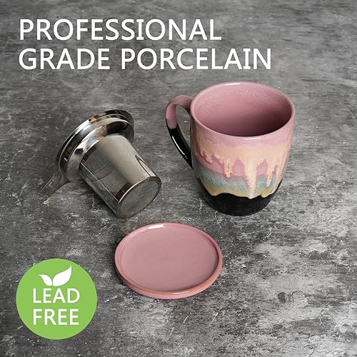 Bosmarlin 16 Oz Ceramic Tea Cup with Infuser