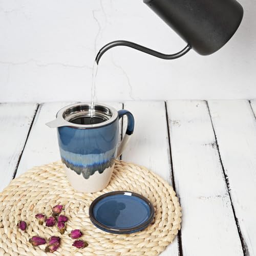 Bosmarlin Ceramic Infuser Tea Cup - Deep Blue