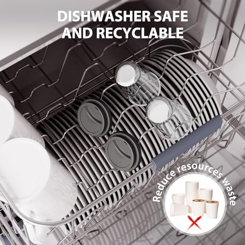 Double Walled Glass Mugs with Silicone Lids