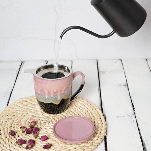 Bosmarlin 16 Oz Ceramic Tea Cup with Infuser