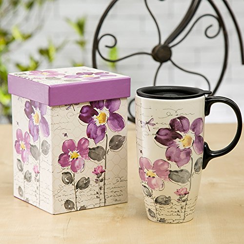 Tall Ceramic Travel Mug with Sealed Lid