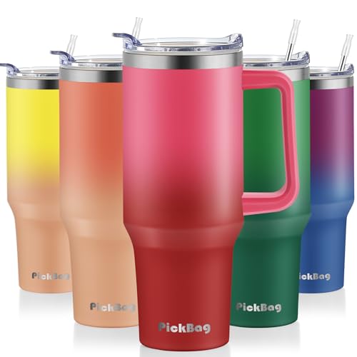 40 oz Insulated Tumbler with Handle & Straw