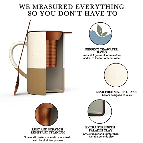 Mora 12oz Ceramic Tea Cup with Infuser