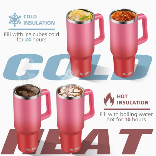 40 oz Insulated Tumbler with Handle & Straw