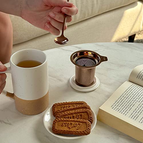 Mora 12oz Ceramic Tea Cup with Infuser
