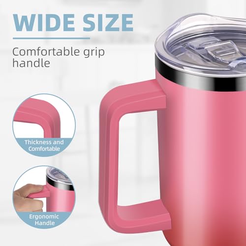 40 oz Insulated Tumbler with Handle & Straw