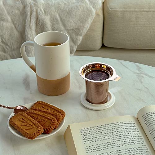 Mora 12oz Ceramic Tea Cup with Infuser