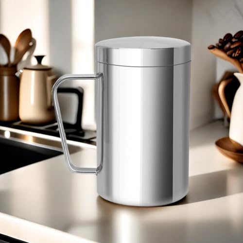 Stainless Steel Double Coffee Mug with Lid