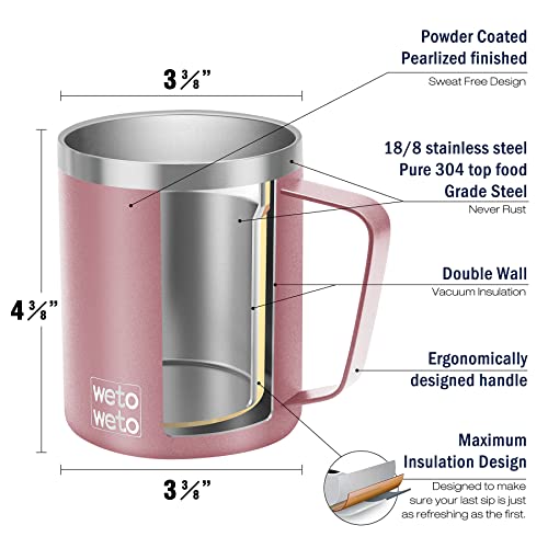 Insulated Rose Gold Stainless Steel Travel Mug