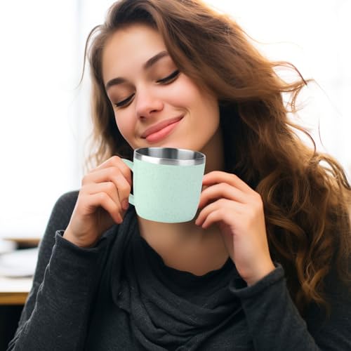 Double-Wall Stainless Steel Coffee Mug - Green