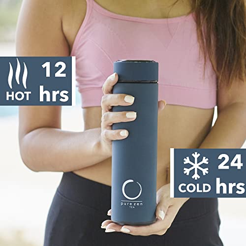 Zen Tea Infuser Thermos - Blue Stainless Steel
