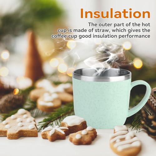 Double-Wall Stainless Steel Coffee Mug - Green