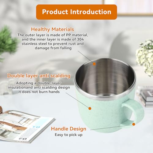 Double-Wall Stainless Steel Coffee Mug - Green