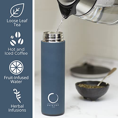 Zen Tea Infuser Thermos - Blue Stainless Steel