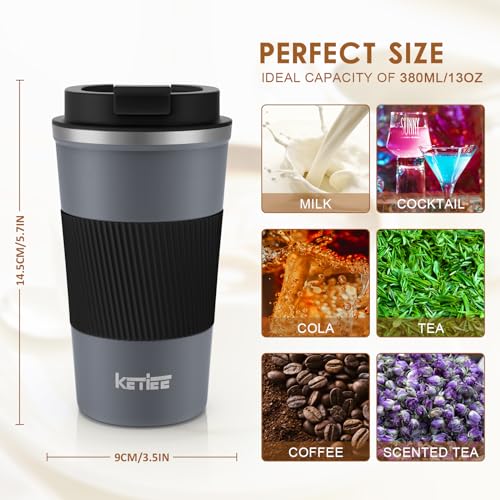 KETIEE 12oz Insulated Travel Coffee Mug