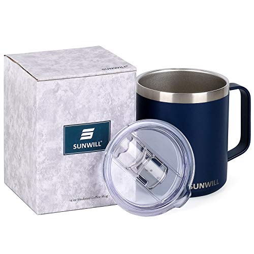 Navy Blue Insulated 14 oz Coffee Travel Mug