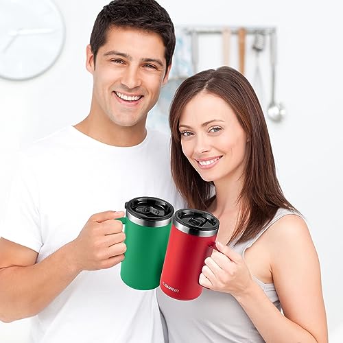 Navy Blue Insulated 20oz Coffee Mug with Handle