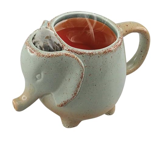Elephant Ceramic Tea Mug - 15oz Green