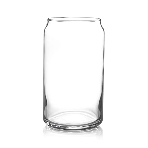 Can Shaped 16oz Drinking Glass with Lid & Straw