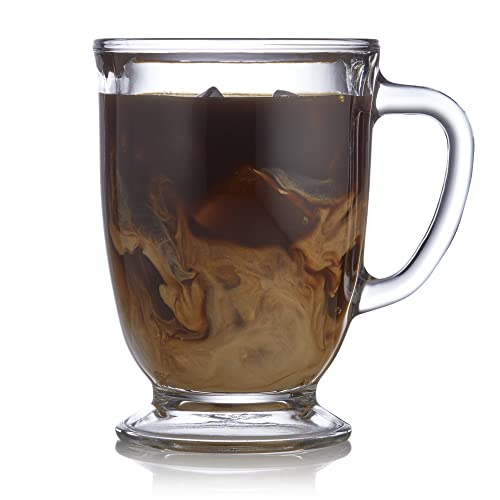 Libbey Kona 16oz Glass Coffee Mug Set