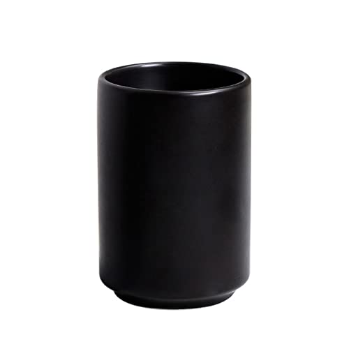 Khanjuan Handleless Japanese Ceramic Tea Cups - Black