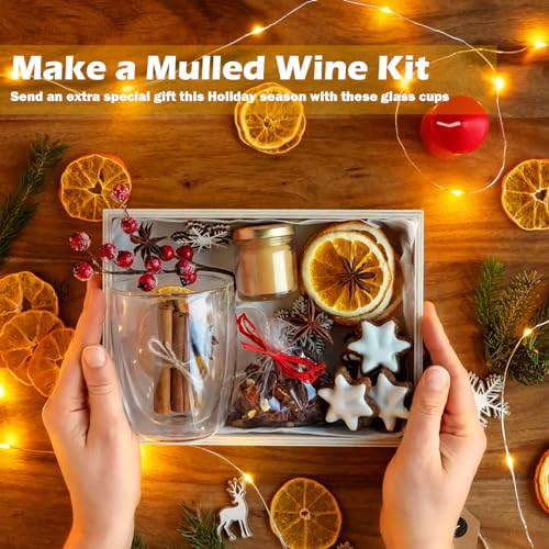 Double Wall Glass Coffee Mugs - Set of 2