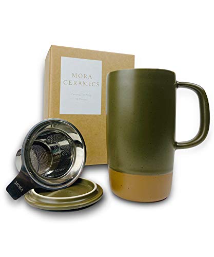 Mora Ceramics 18 oz Tea Mug with Infuser