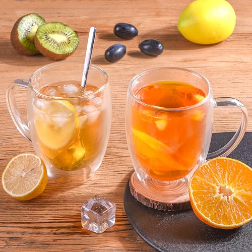 Double Wall Glass Coffee Mugs - Set of 2