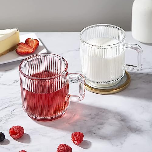 Premium 12 OZ Glass Mugs - 6 Pack Set