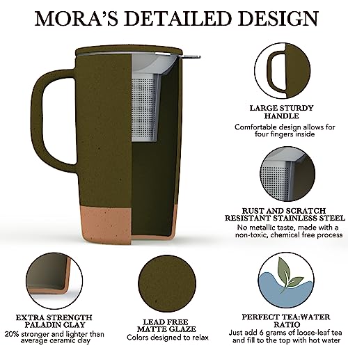 Mora Ceramics 18 oz Tea Mug with Infuser
