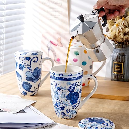 Large Ceramic Tea Mug with Infuser and Lid