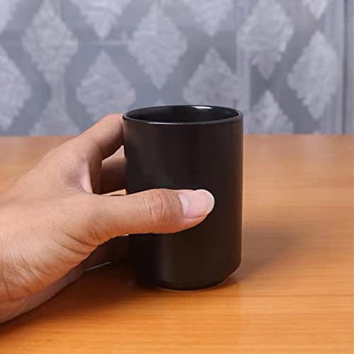 Khanjuan Handleless Japanese Ceramic Tea Cups - Black