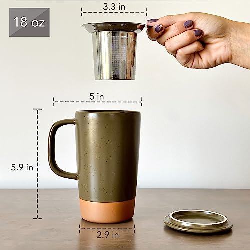 Mora Ceramics 18 oz Tea Mug with Infuser