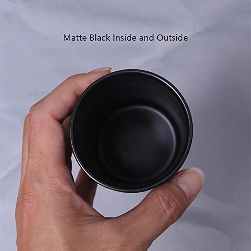 Khanjuan Handleless Japanese Ceramic Tea Cups - Black