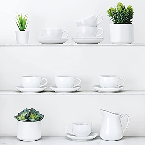 Yedio Porcelain Coffee Cups with Saucers - Set of 6