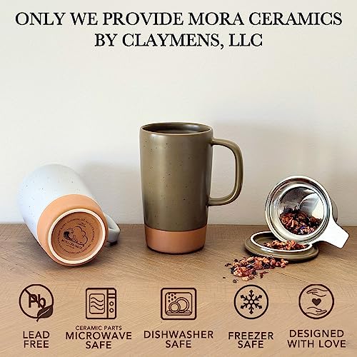 Mora Ceramics 18 oz Tea Mug with Infuser