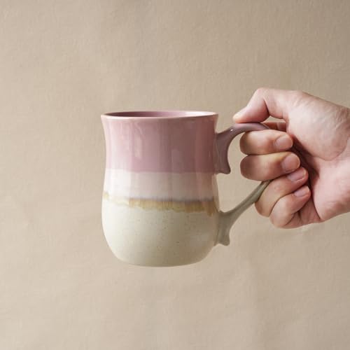 Bosmarlin 20 Oz Pink Ceramic Coffee Mug