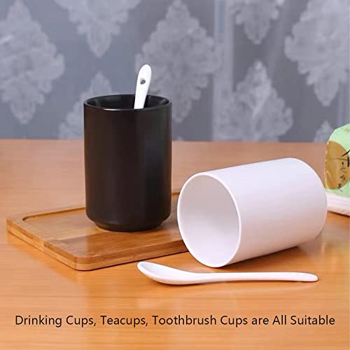 Khanjuan Handleless Japanese Ceramic Tea Cups - Black