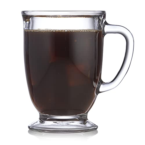 Libbey Kona 16oz Glass Coffee Mug Set