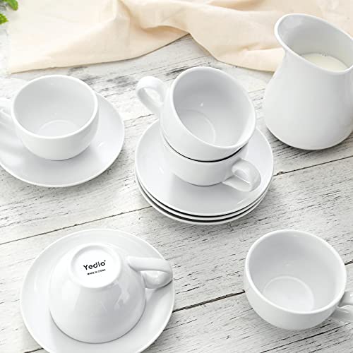 Yedio Porcelain Coffee Cups with Saucers - Set of 6
